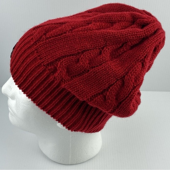 Alexander Keith's Slouchy Toque Brick Red Acrylic Fisherman Knit - Picture 2 of 4